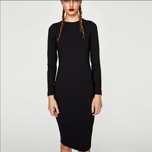 Zara Black Midi Dress Classic LBD